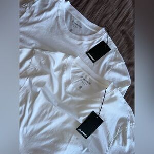 Jaanuu Men's Classic White Long Sleeve Tees